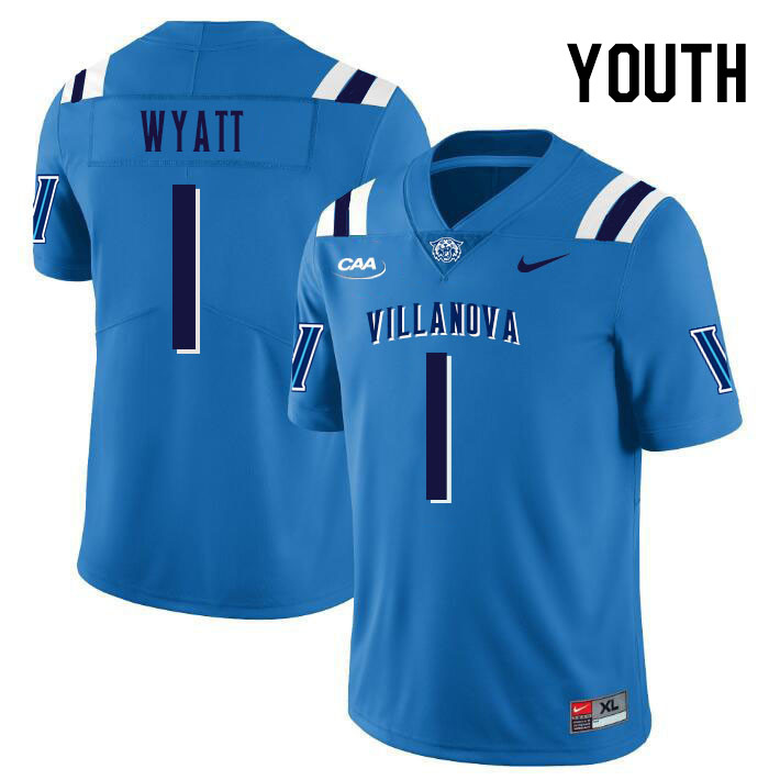 Youth #1 Jon Wyatt Villanova Wildcats College Football Jerseys Stitched Sale-Light Blue